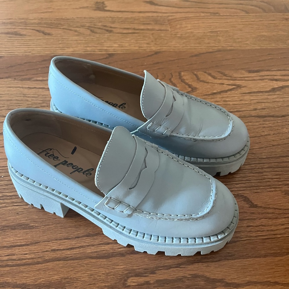 FREE PEOPLE Lyra Lug Sole Loafers Blue 6.5 - Picture 5 of 7